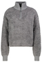 Flauschiger Pullover Stehkragen Rei�verschlussdetail