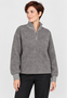 Flauschiger Pullover Stehkragen Rei�verschlussdetail