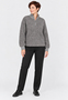 Flauschiger Pullover Stehkragen Rei�verschlussdetail