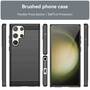 TPU Hlle fr Samsung Galaxy S23 ULTRA Carbon Fiber Skin Brushed Backcover Case