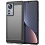 TPU H�lle f�r Xiaomi 12 PRO Carbon Fiber Skin Brushed Schutz Backcover Soft Case