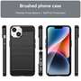 TPU H�lle f�r Apple iPhone 15 Carbon Fiber Skin Brushed Schutzcover Soft Case