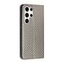 Handy Tasche f�r Samsung Galaxy S24 ULTRA Carbon Fiber Wallet H�lle Magnet Etui