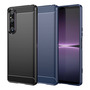 TPU H�lle f�r Sony Xperia 1 V Carbon Fiber Skin Brushed Schutzcover Soft Case