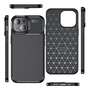 TPU H�lle f�r Apple iPhone 15 PLUS Carbon Fiber Muster Shockproof Cover Case