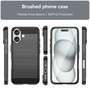 TPU H�lle f�r Apple iPhone 16 PLUS Carbon Fiber Skin Brushed Schutzcover Case