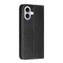 Handy Tasche f�r Apple iPhone 16 PLUS Carbon Fiber Wallet H�lle Magnet Etui Case