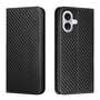 Handy Tasche f�r Apple iPhone 16 Carbon Fiber Wallet H�lle Magnet Klapp Etui