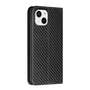 Handy Tasche f�r Apple iPhone 15 Carbon Fiber Wallet H�lle Magnet Klapp Etui