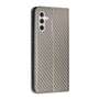 Handy Tasche f�r Samsung Galaxy S25 Carbon Fiber Wallet H�lle Magnet Klapp Etui