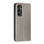 Handy Tasche f�r Samsung Galaxy S24 FE Carbon Fiber Wallet H�lle Magnet Etui