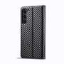 LC.IMEEKE Handy Tasche f�r Samsung Galaxy S25 Carbon Wallet Stripe H�lle Etui