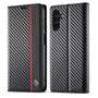 LC.IMEEKE Handy Tasche f�r Samsung Galaxy S24 FE Carbon Wallet Stripe H�lle Etui