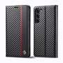 LC.IMEEKE Handy Tasche f�r Samsung Galaxy S24 PLUS Carbon Wallet Stripe H�lle