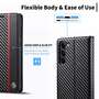 LC.IMEEKE Handy Tasche f�r Samsung Galaxy S24 PLUS Carbon Wallet Stripe H�lle