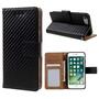 Wallet Case f�r Apple iPhone 8 7 SE 2020 Carbon Fiber Optik Etui