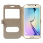Wallet Case f�r Samsung Galaxy S6 Edge G925 Dual Window View Silk Book Etui