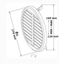 L�ftungsgitter Kunststoff verstellbar f�r Rohre von 125-160mm Deckma�175mm mit Insektenschutz