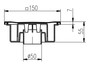 Duschablauf Bodenablauf 150x150mm DN 50 incl Dichtungsmatte (320 P 391/1)