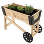 Pflanzk�bel aus Holz mit R�dern