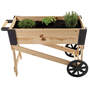 Pflanzk�bel aus Holz mit R�dern