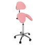 S3661 Ergonomischer Sattelhocker mit R�ckenlehne und Aluminiumfu�kreuz