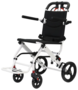 Faltbarer Transportrollstuhl aus Aluminium mit Sto�d�mpfern und Feststellbremsen  