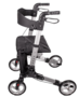 Leichter Reise-Rollator aus Aluminium - faltbar mit Sitz & Tasche, silber  