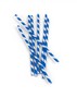Kikkerland Papier-Strohhalme Paper Straws blau-wei, 144-teilig