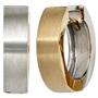 Creolen rund 585 Gold Gelbgold Wei�gold bicolor mattiert Ohrringe