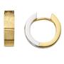 Creolen rund 585 Gold Gelbgold Wei�gold bicolor mattiert Ohrringe