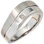Damen Ring 585 Gold Wei�gold 1 Diamant 0,01ct.  Wei�goldring (Gr��e: 58)