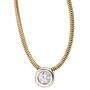 Collier Kette mit Anh�nger 585 Gold bicolor 1 Diamant Brillant 42 cm