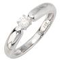 Damen Ring 585 Gold Wei�gold 1 Diamant Brillant 0,16ct.  Diamantring (Gr��e: 60)
