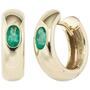 Creolen rund 585 Gold Gelbgold 2 Smaragde gr�n Ohrringe Goldohrringe 
