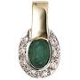 Anh�nger oval 585 Gelbgold bicolor 8 Diamanten Brillanten 1 Smaragd