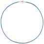 Collier Halskette Seide hellblau 2,8 mm 42 cm, Verschluss 925 Silber 