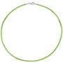 Collier Halskette Seide hellgr�n 2,8 mm 42 cm, Verschluss 925 Silber 