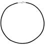 Collier Halskette Seide schwarz 2,8 mm 42 cm, Verschluss 925 Silber 