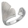 Damen Ring Ginko Ginkgo offen 925 Sterling Silber mattiert, Handarbeit (Gr��e: 52)