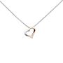 Collier Kette mit Anh�nger Herz 585 Gold bicolor 1 Diamant 42 cm