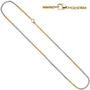 Zopfkette 585 Gelbgold Wei�gold bicolor 2,2 mm 42 cm Gold Kette 