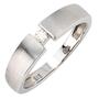 Damen Ring 585 Gold Wei�gold matt 1 Diamant Brillant 0,05ct. (Gr��e: 50)