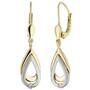 Ohrh�nger 585 Gelbgold Wei�gold bicolor 2 Diamanten Brillanten 