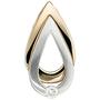 Anh�nger Tropfen 585 Gelbgold Wei�gold bicolor matt 1 Diamant Brillant