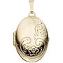 Medaillon oval f�r 2 Fotos 333 Gold Gelbgold zum �ffnen