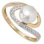 Damen Ring 585 Gelbgold 1 Perle (Gr��e: 52) 