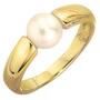 Damen Ring 333 Gelbgold 1 Perle Goldring Perlenring (Gr��e: 62) 