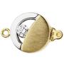 Kettenschlie�e Schlie�e 333 Gold Gelbgold bicolor mattiert 2 Zirkonia
