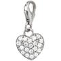 Einh�nger Charm Herz 925 Sterling Silber rhodiniert mit Zirkonia 